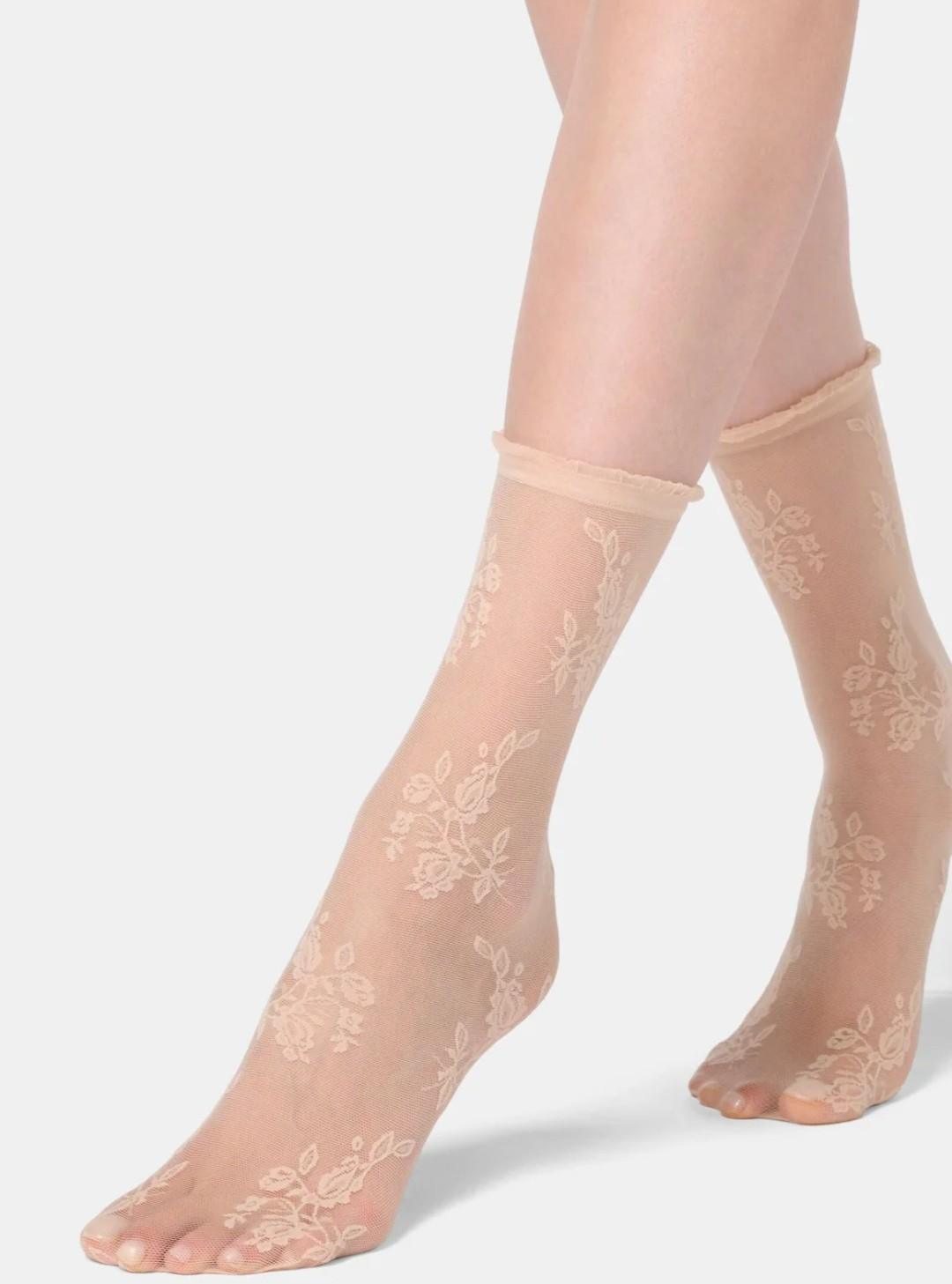 VOBC68502-Calzino velato effetto pizzo - immagine 2