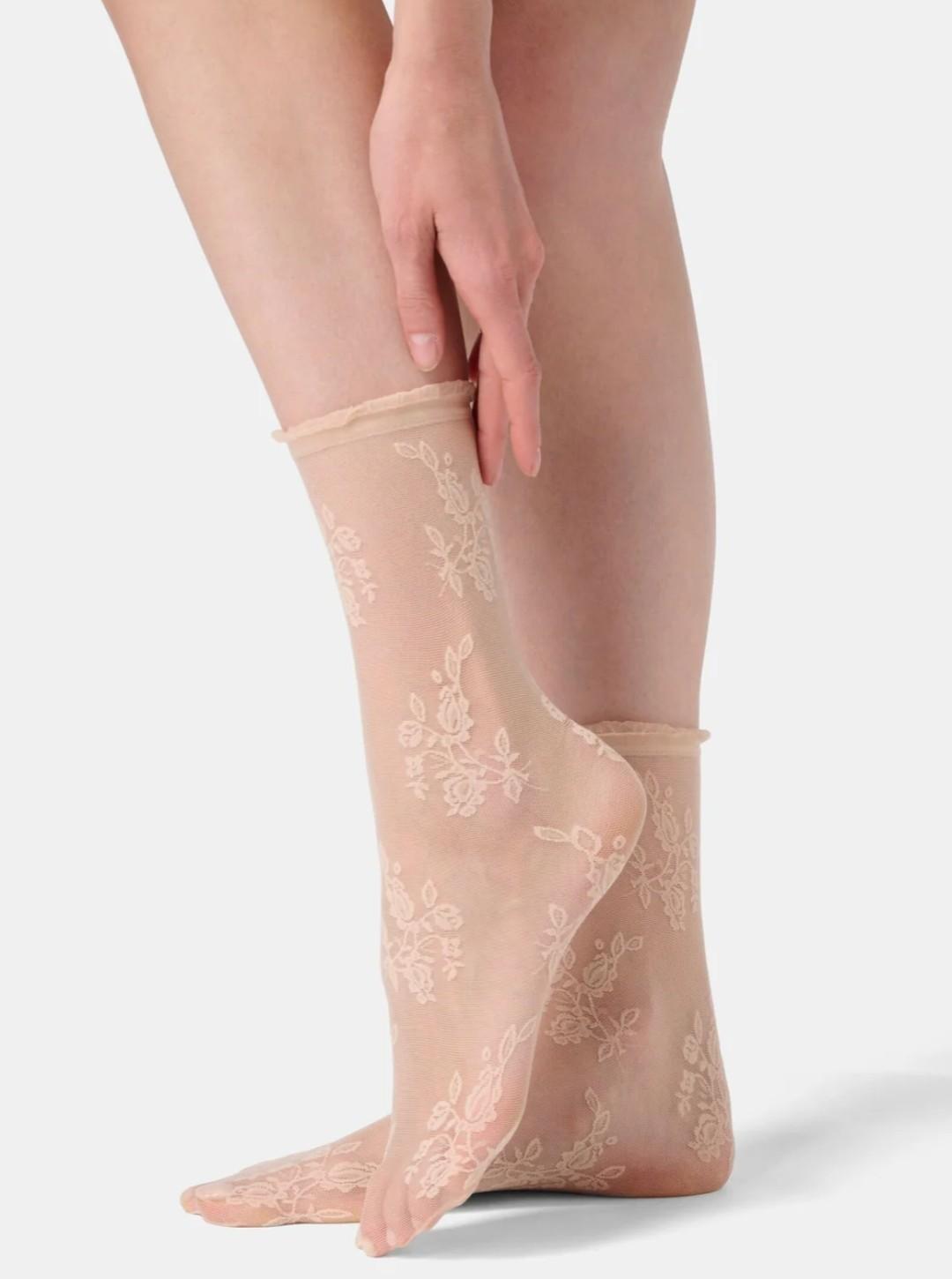 VOBC68502-Calzino velato effetto pizzo - immagine 3