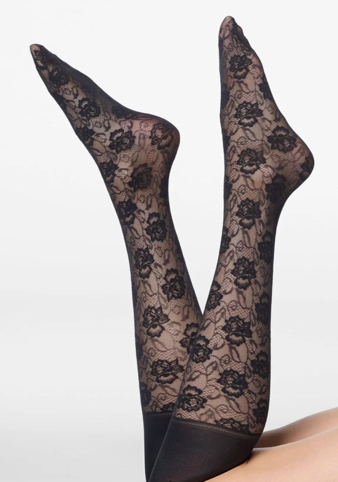 VOBC68498-Gambaletto semi-velato in pizzo - immagine 3