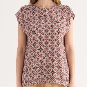 SO40-Blusa con stampa geometrica