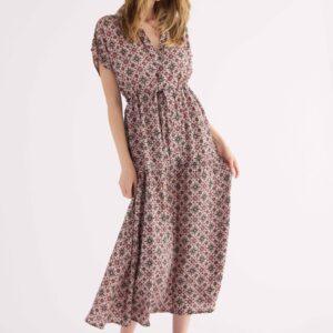 SO84-Abito midi con stampa geometrica