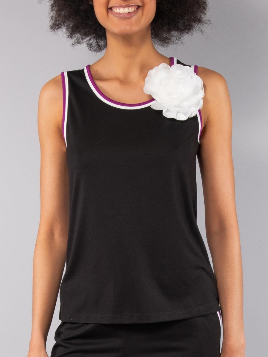 SU56-Canotta con spilla fiore