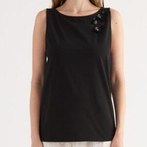 TH31-Canotta con applicazione fiore