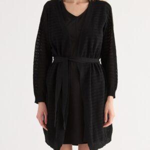 ST75-Cardigan con cintura tricot
