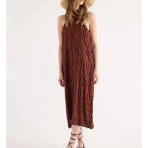 IS84-Abito midi scollo all'americana island