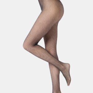 Collant a rete in lamè argento Diamonds tricot
