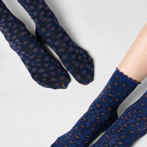 Calzino corto coprente Floral Leopard bi-pack