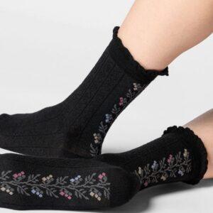 Calzino corto in cotone Floral Band