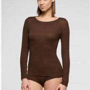 Maglia manica lunga in micromodal e cachemire